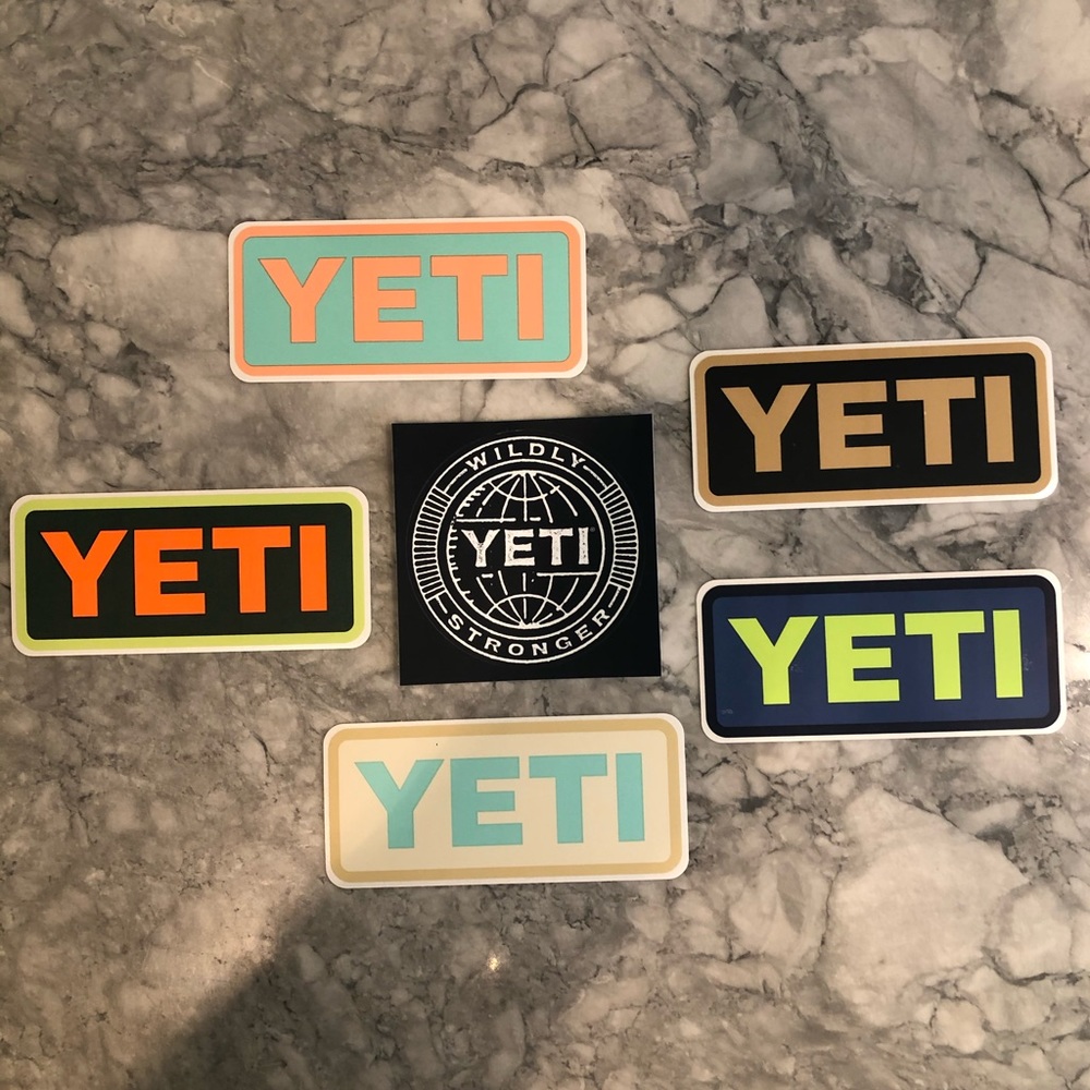 Set of 6 Yeti Stickers VSCO Built for the Wild NEW